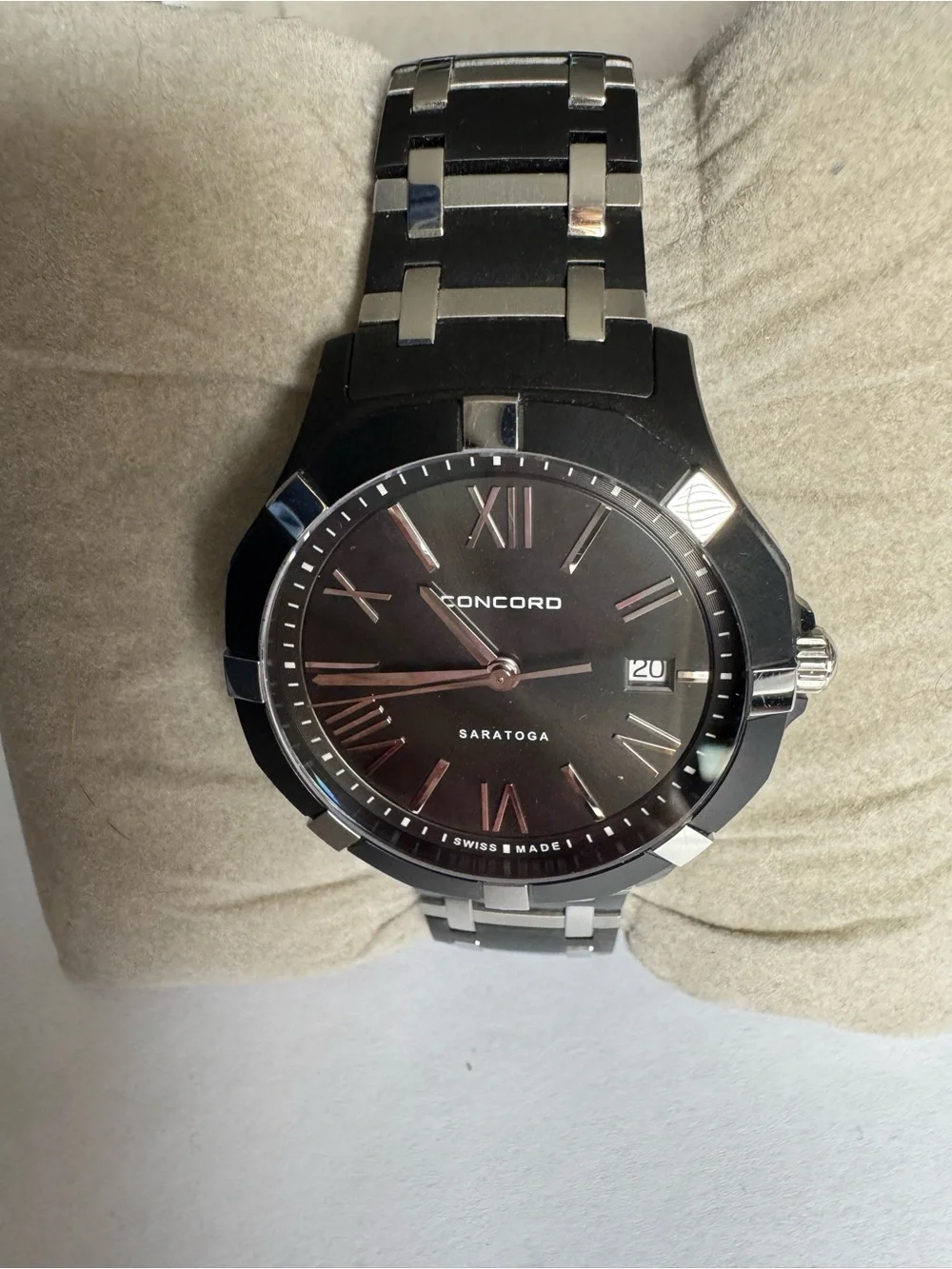 Saratoga Men's Black Stainless Steel Watch